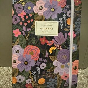 Rifle Paper Co. Black and Purple Notebook with Floral Design